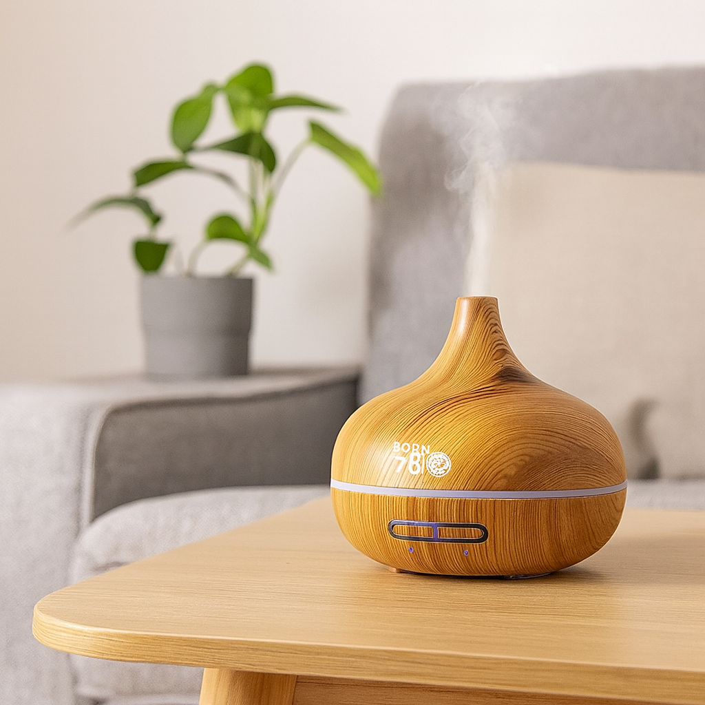 Diffuseur d’Huiles Essentielles Aspect Bois Clair – 235 ml